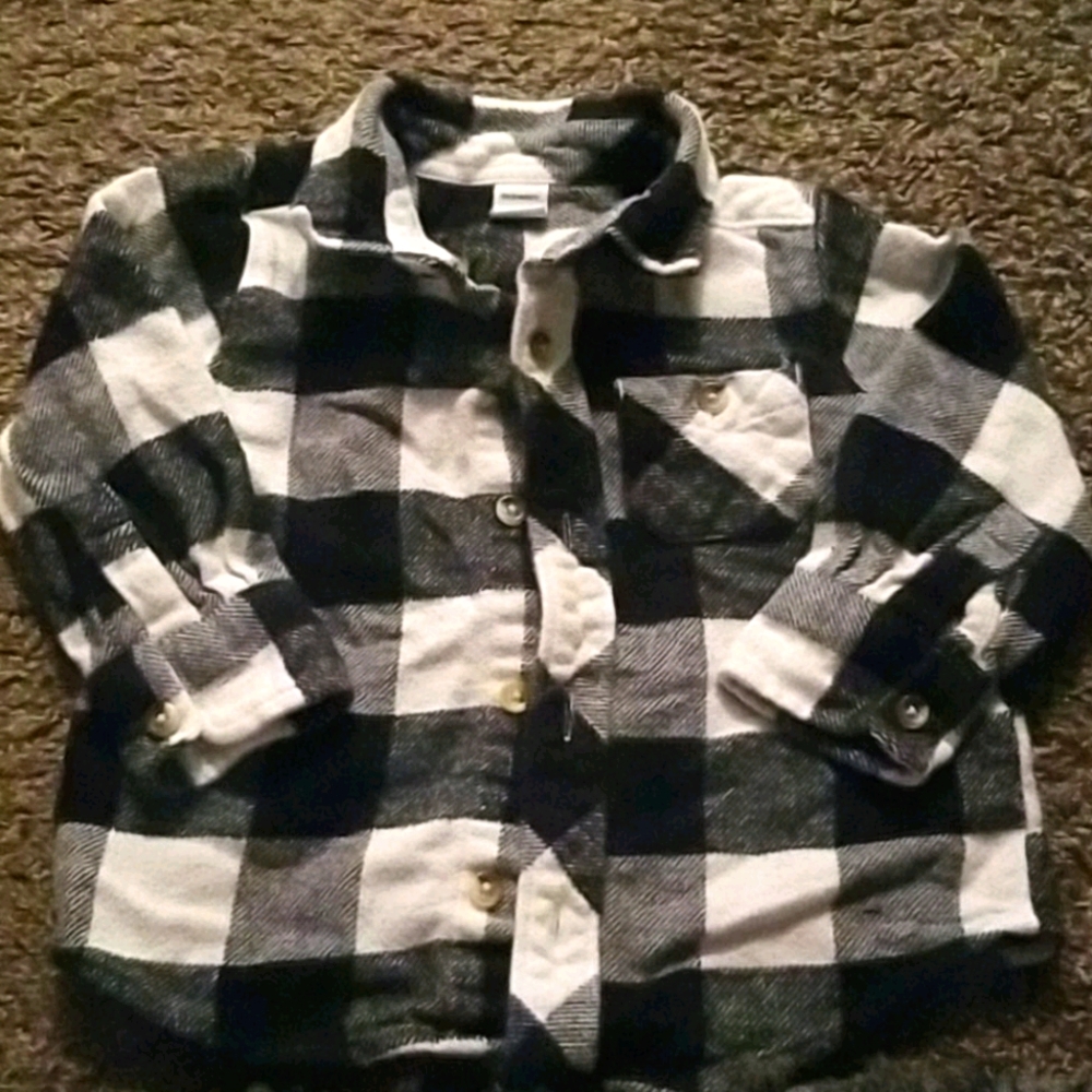 Black & white plaid button down